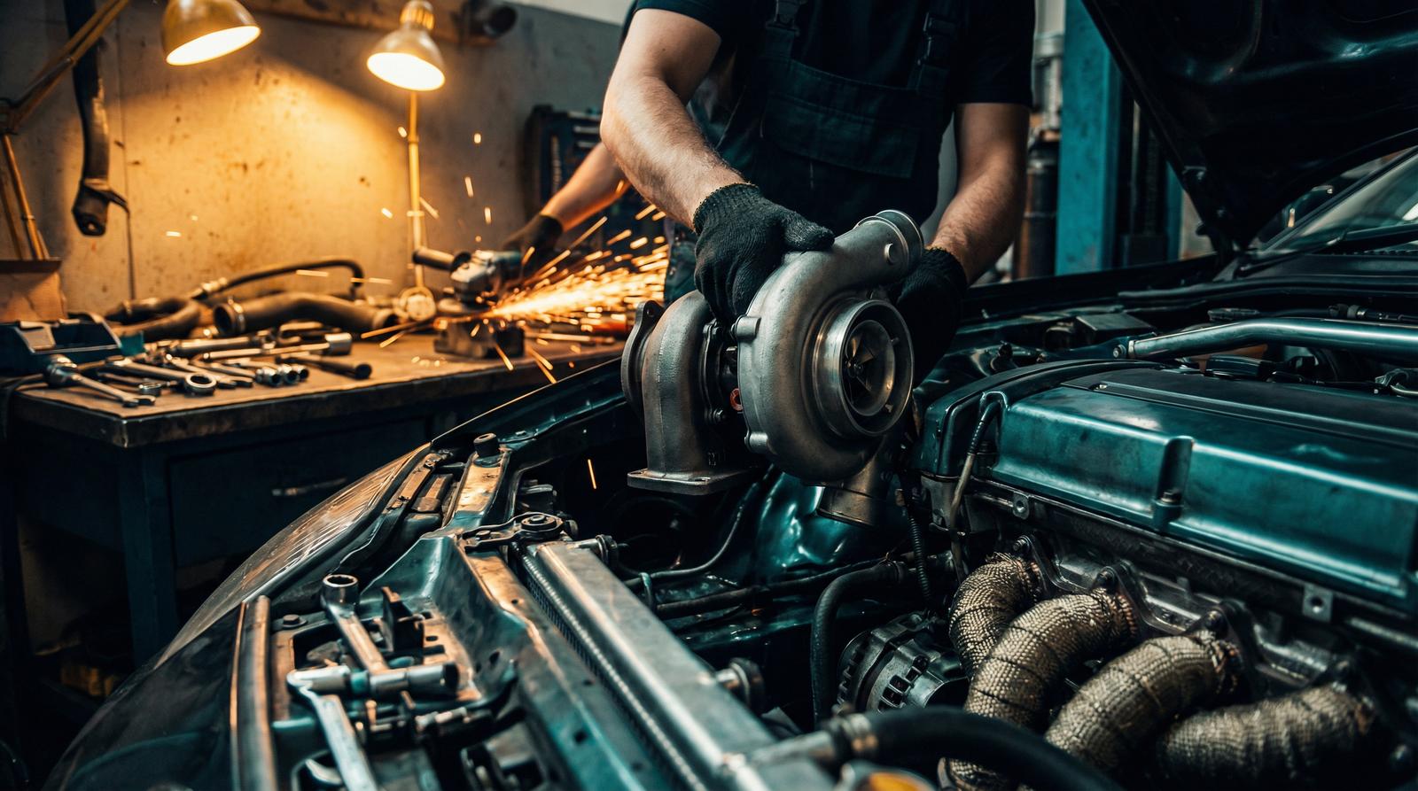 女神视频修车视频教程-涡轮增压器安装